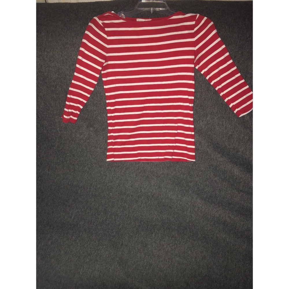 Red and white striped Top